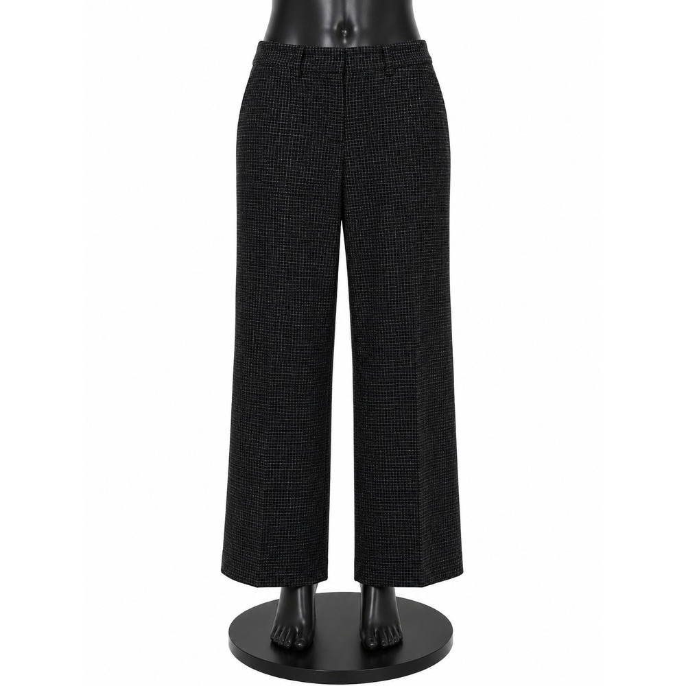 Liz Claiborne Liz Sport Womens Casual Pants Size 14 Black Windowpane Check Print - Picture 1 of 13